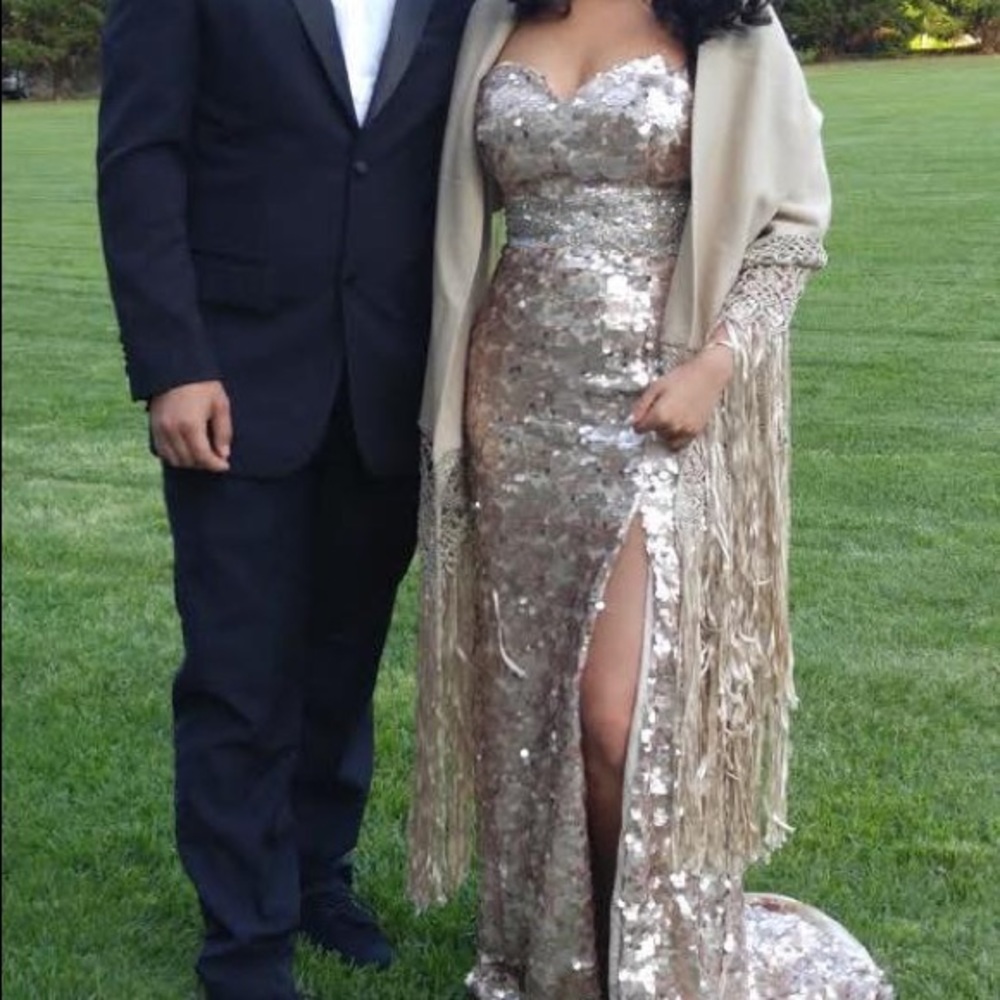 Gold sequin Prom Dress